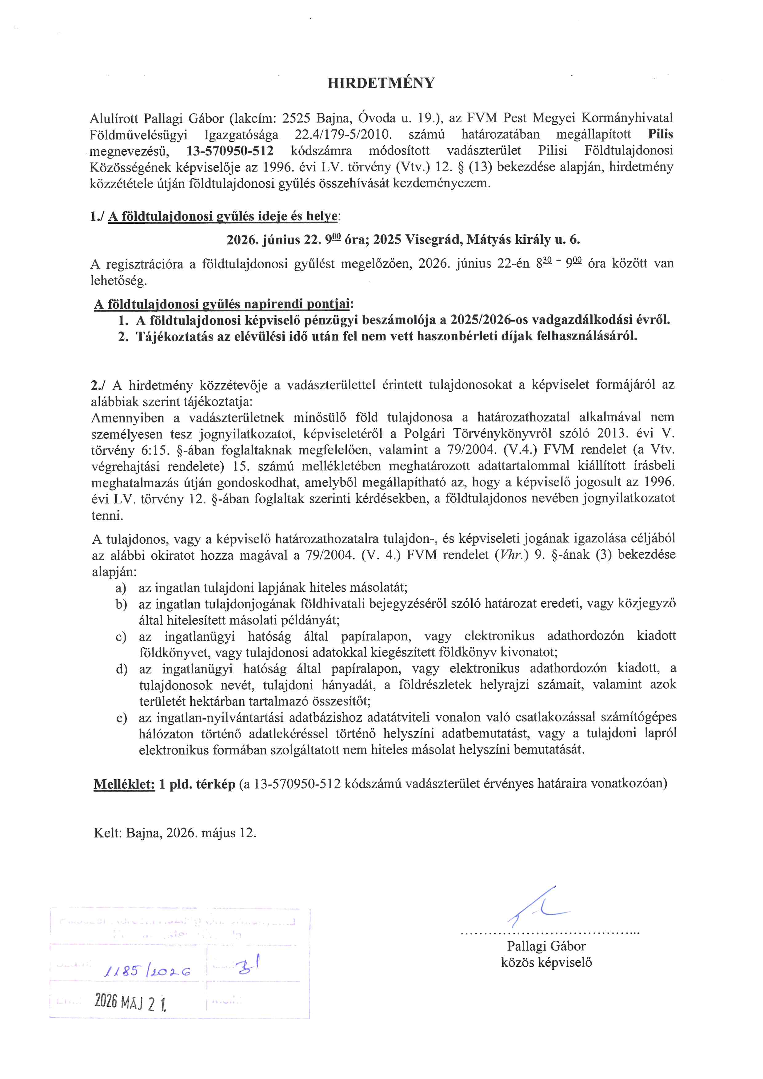 földtulajdonosi gyűlés