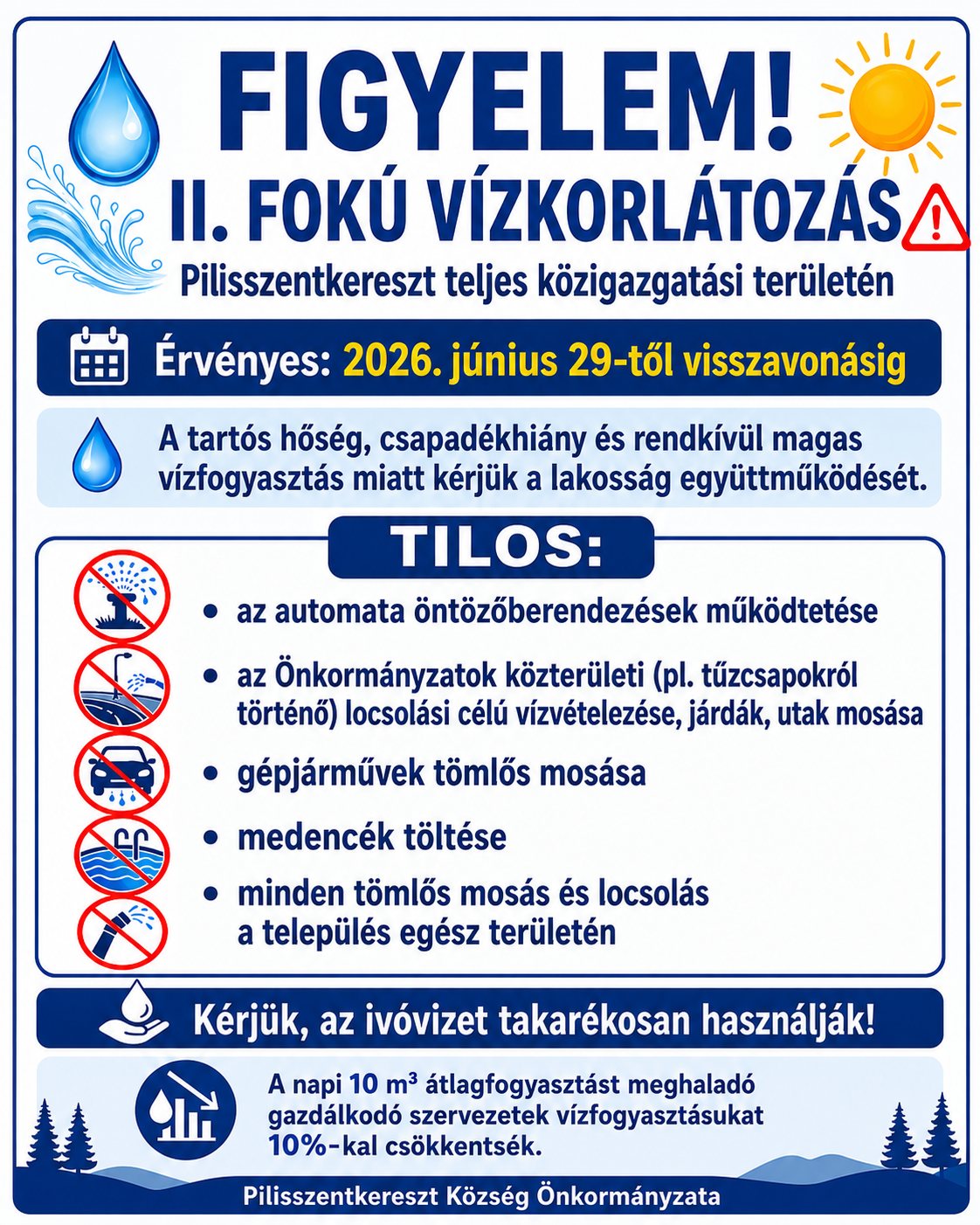 II. fokú vízkorl.elrendelése